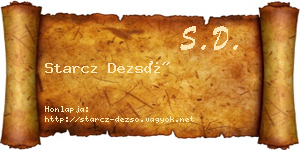 Starcz Dezső névjegykártya